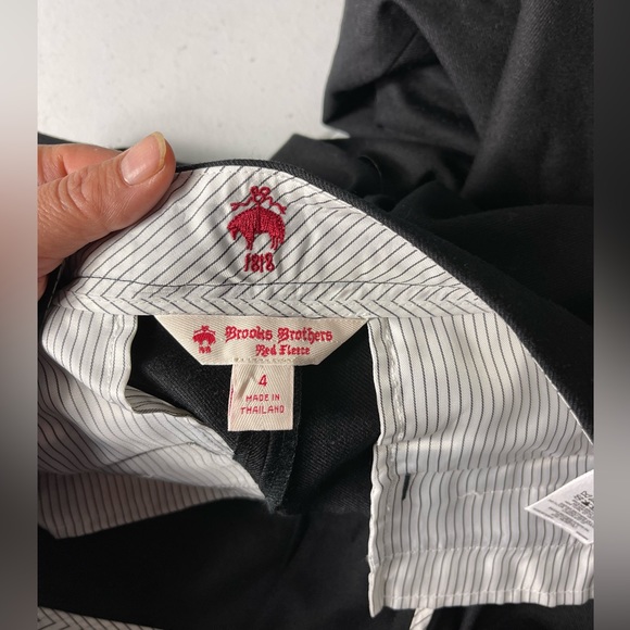 brooks brother red fleece Pants women’s  side patch pockets wool Sz 4 Cropped - Picture 7 of 16